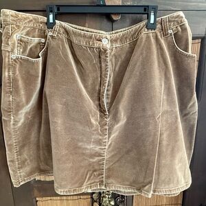 Mocha Brown Soft Velvet Women's Mini Skirt - size 24